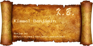 Kimmel Benjámin névjegykártya