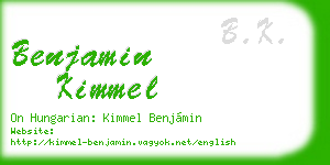 benjamin kimmel business card